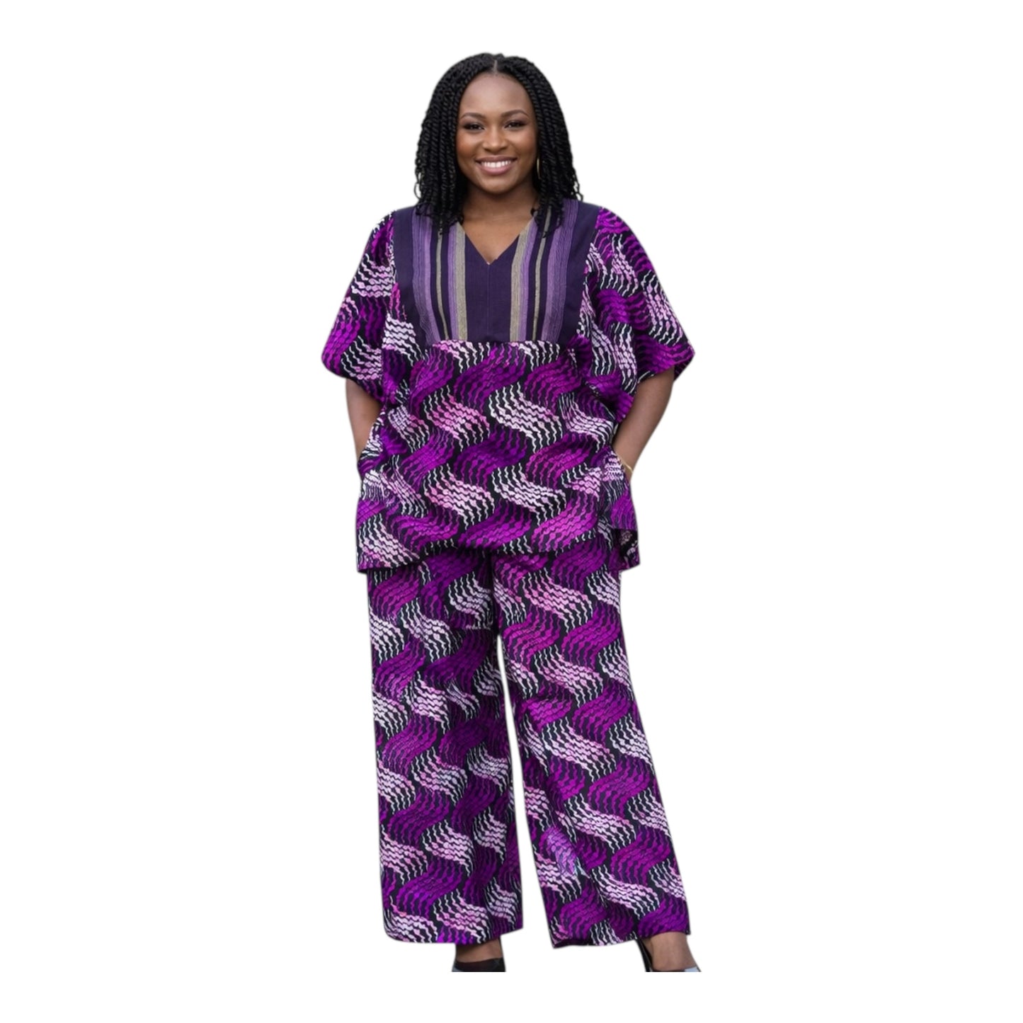 CRZ Corset Top and Pant Designed With Aso Oke