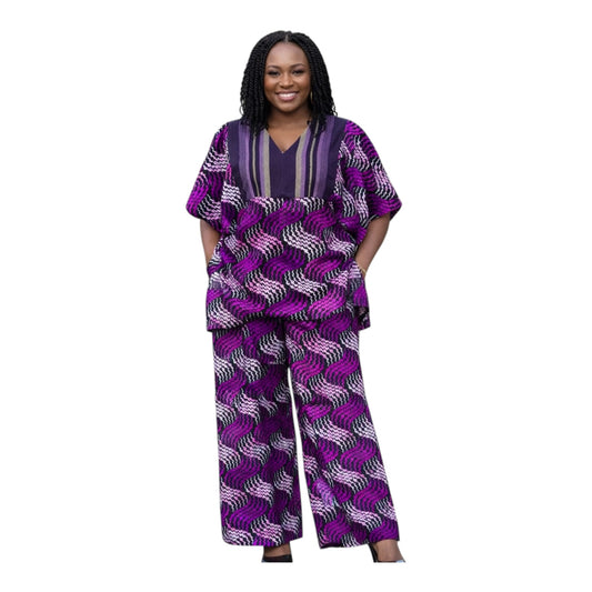 CRZ Corset Top and Pant Designed With Aso Oke