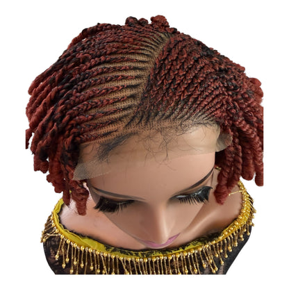 HB Short Twisted Kinky Braided Wig