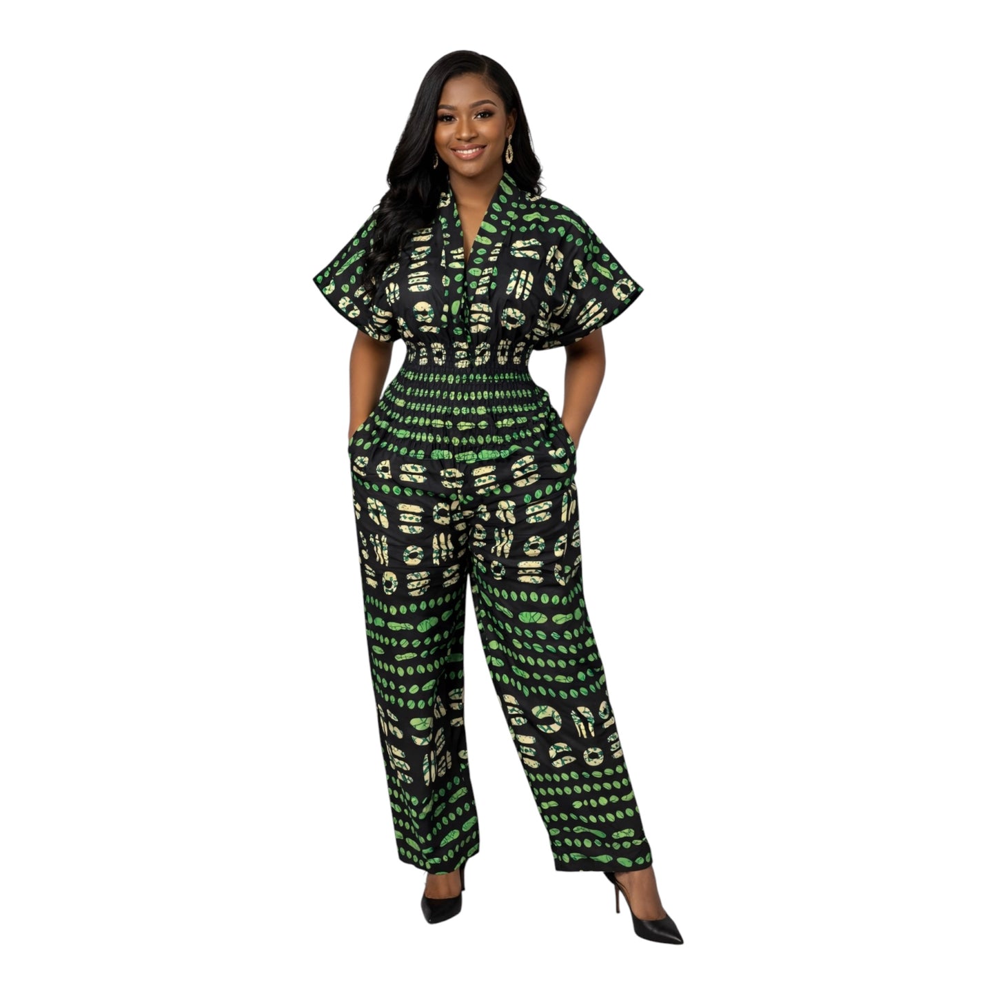 CRZ Crop Top With Smoked Wasitline and Palazzo Trouser