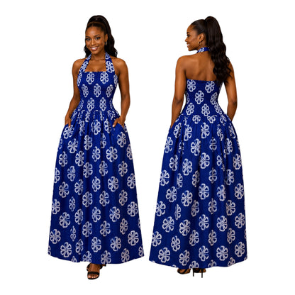 CRZ Halter Neck Open Back Smoked Bust and Waist Design