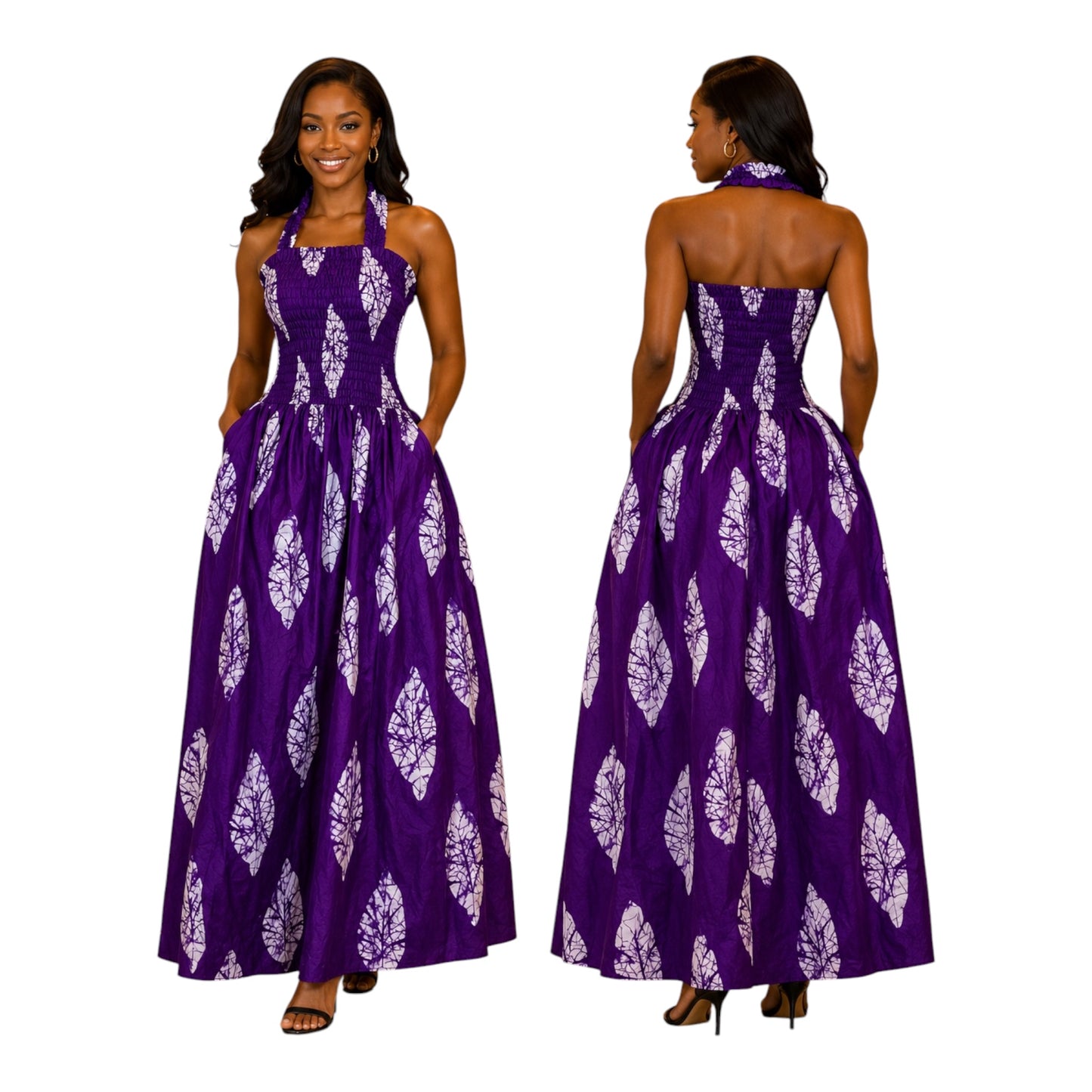 CRZ Halter Neck Open Back Smoked Bust and Waist Design