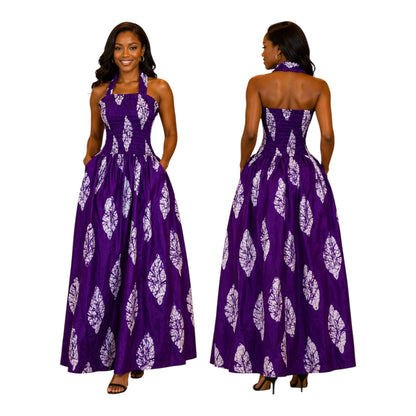 CRZ Halter Neck Open Back Smoked Bust and Waist Design