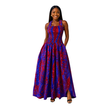 CRZ Halter Neck Open Back Smoked Bust and Waist Design