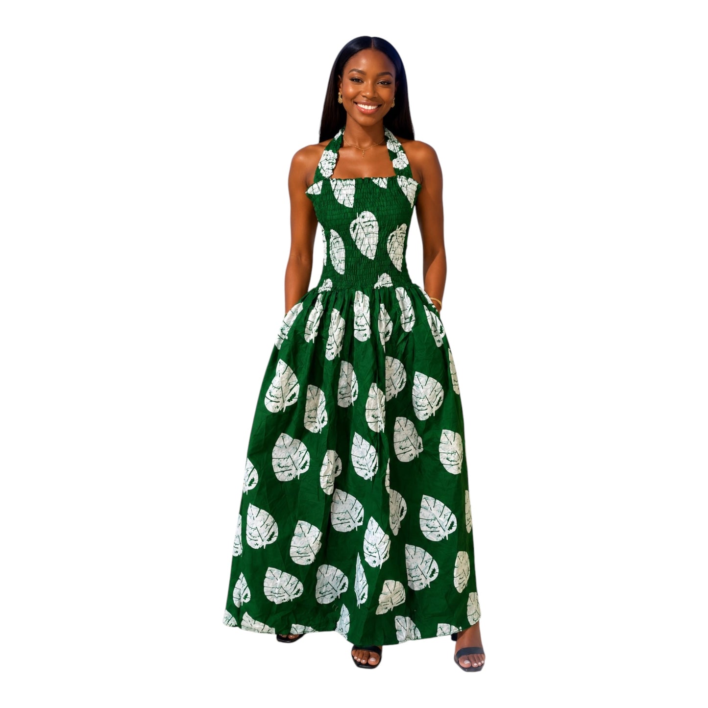 CRZ Halter Neck Open Back Smoked Bust and Waist Design
