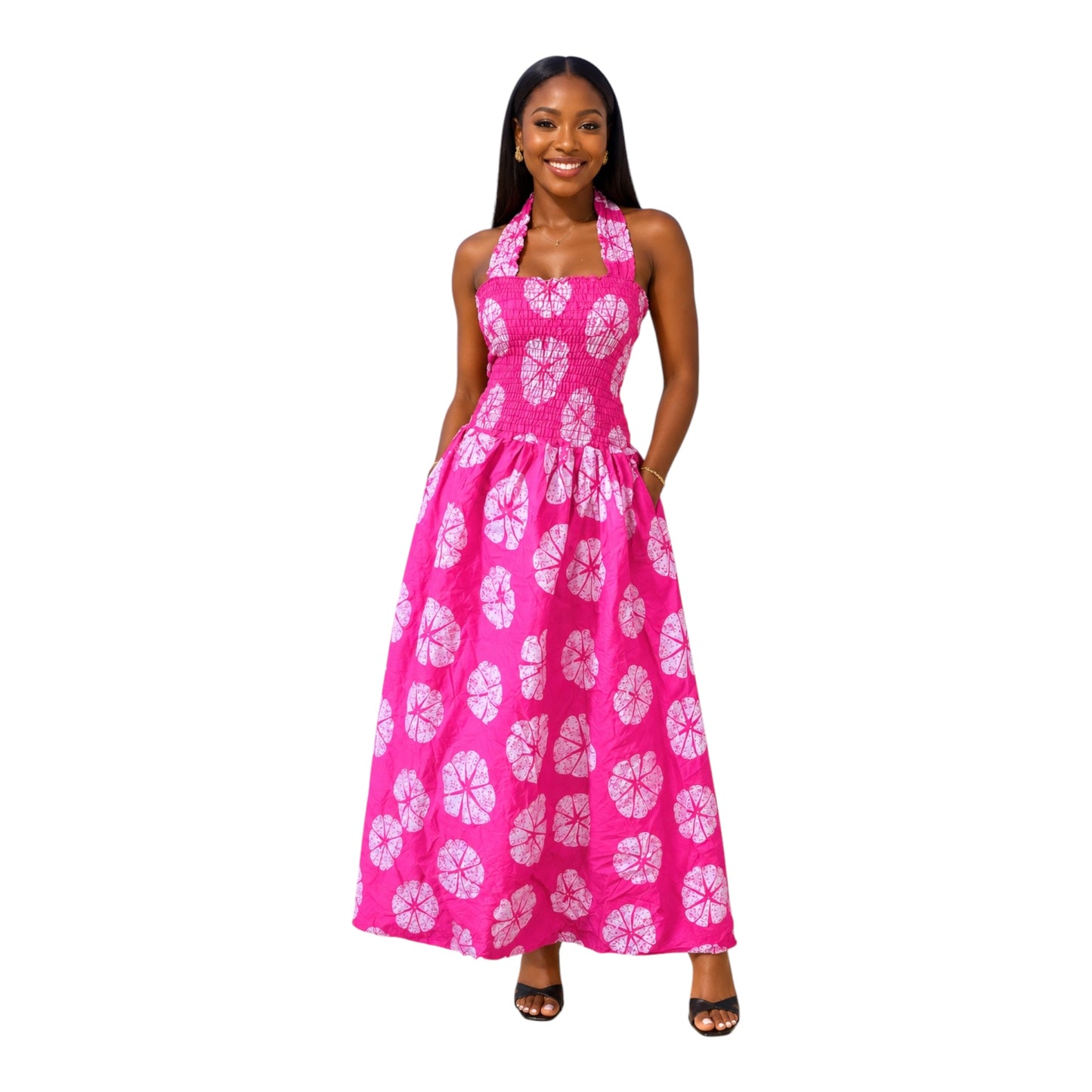 CRZ Halter Neck Open Back Smoked Bust and Waist Design