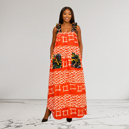 CRZ Bloom Ankara Long Dress