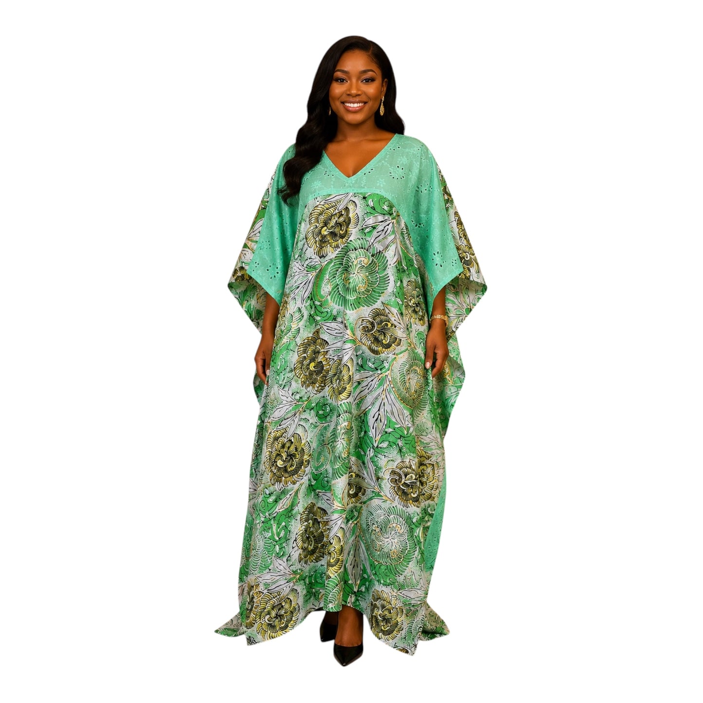 CRZ Elegant Ankara and Dry Lace Bubu Gown