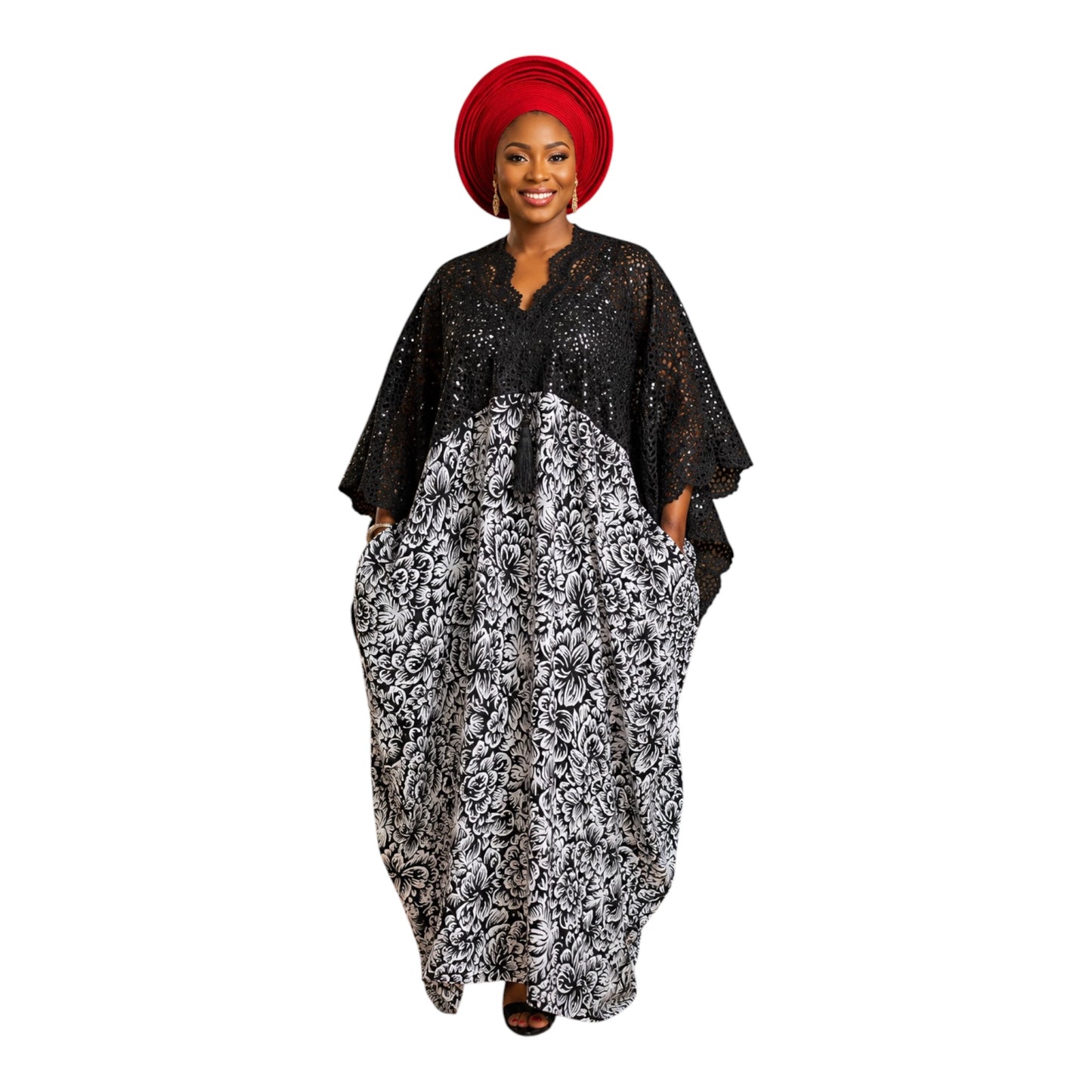 CRZ Ankara and Lace Dress