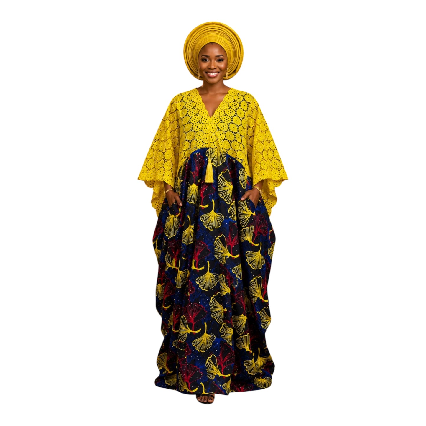 CRZ Ankara and Lace Dress