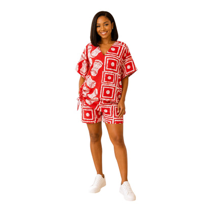 CRZ Ankara Top and Short With Side Drawstring