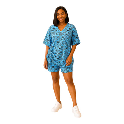 CRZ Ankara Top and Short With Side Drawstring