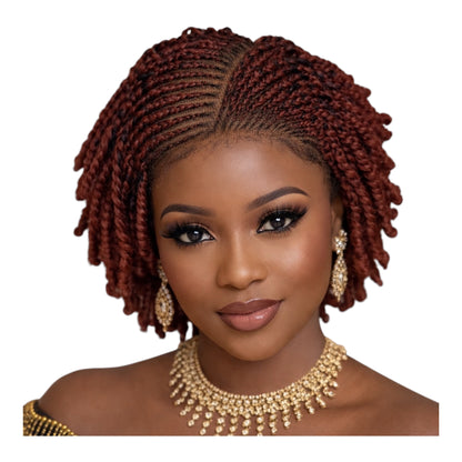 HB Short Twisted Kinky Braided Wig
