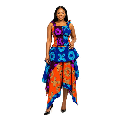 CRZ Ankara Top With Handkerchief Skirt