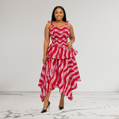 CRZ Ankara Top With Handkerchief Skirt