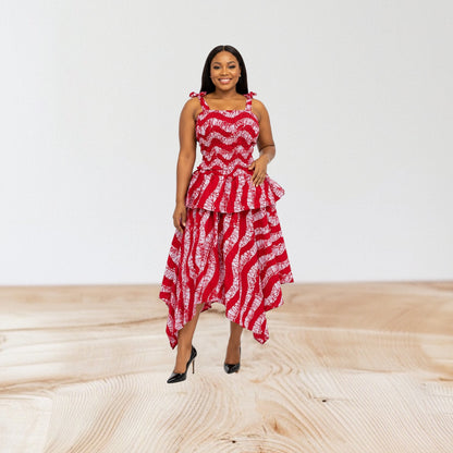 CRZ Ankara Top With Handkerchief Skirt