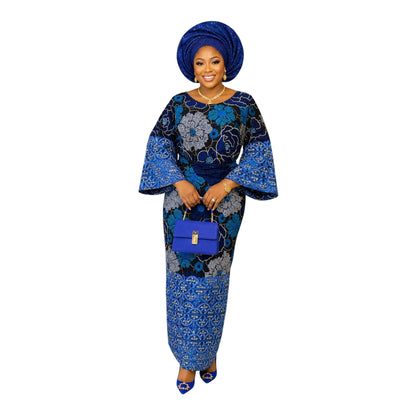 Crescenza Ankara Iro and Buba Embellished With Rhinestones