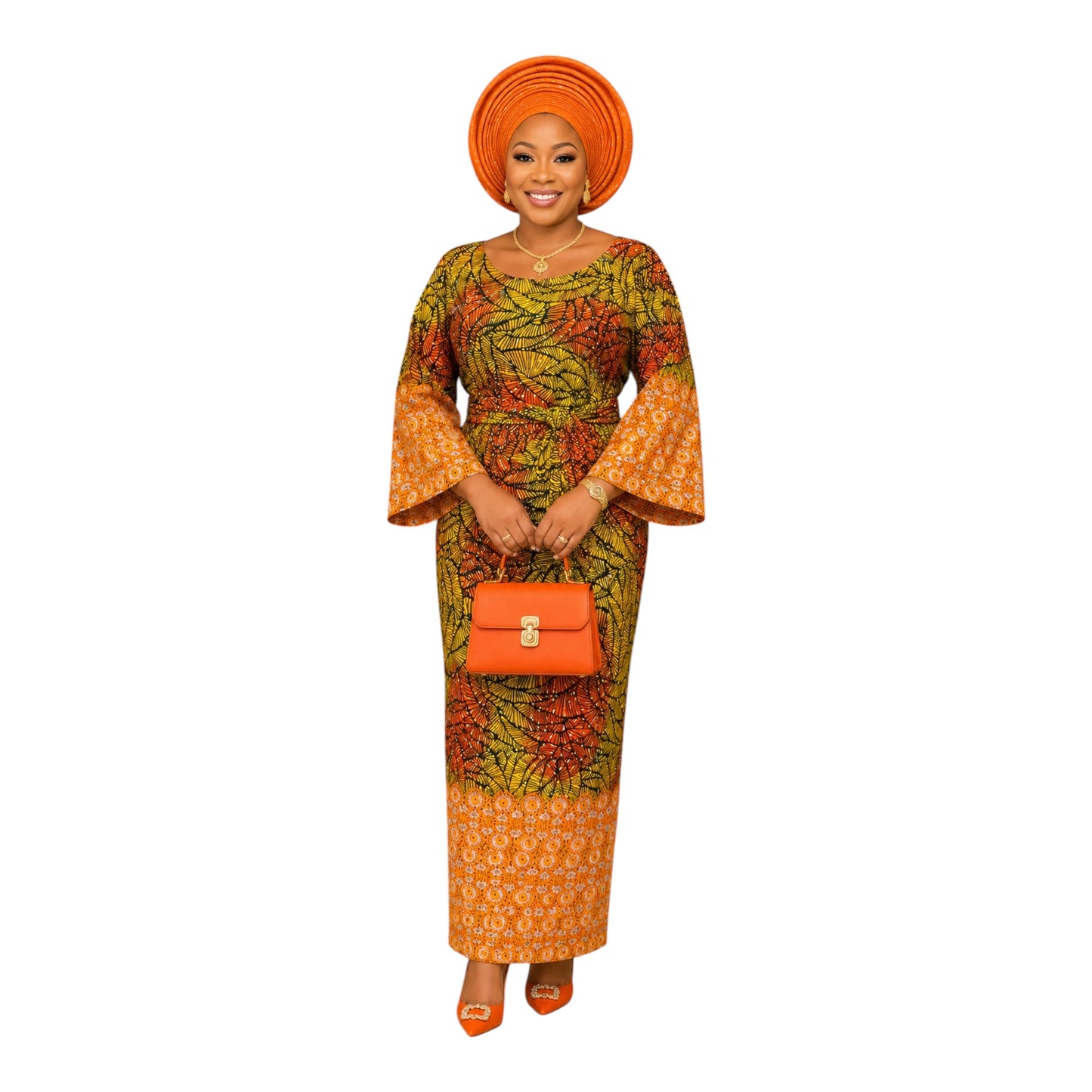 Crescenza Ankara Iro and Buba Embellished With Rhinestones