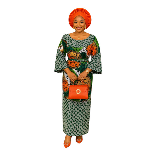 Crescenza Ankara Iro and Buba Embellished With Rhinestones
