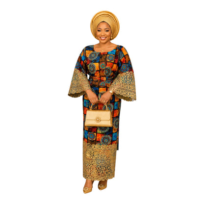 Crescenza Ankara Iro and Buba Embellished With Rhinestones