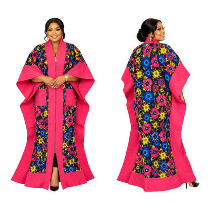 Crescenza African Ankara Patched Long Gown
