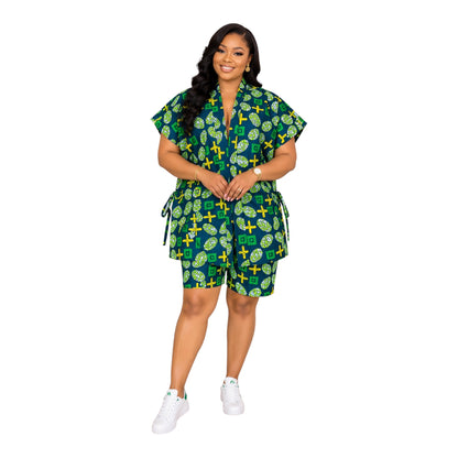 CRZ Ankara Top and Short With Side Drawstring