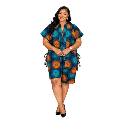 CRZ Ankara Top and Short With Side Drawstring