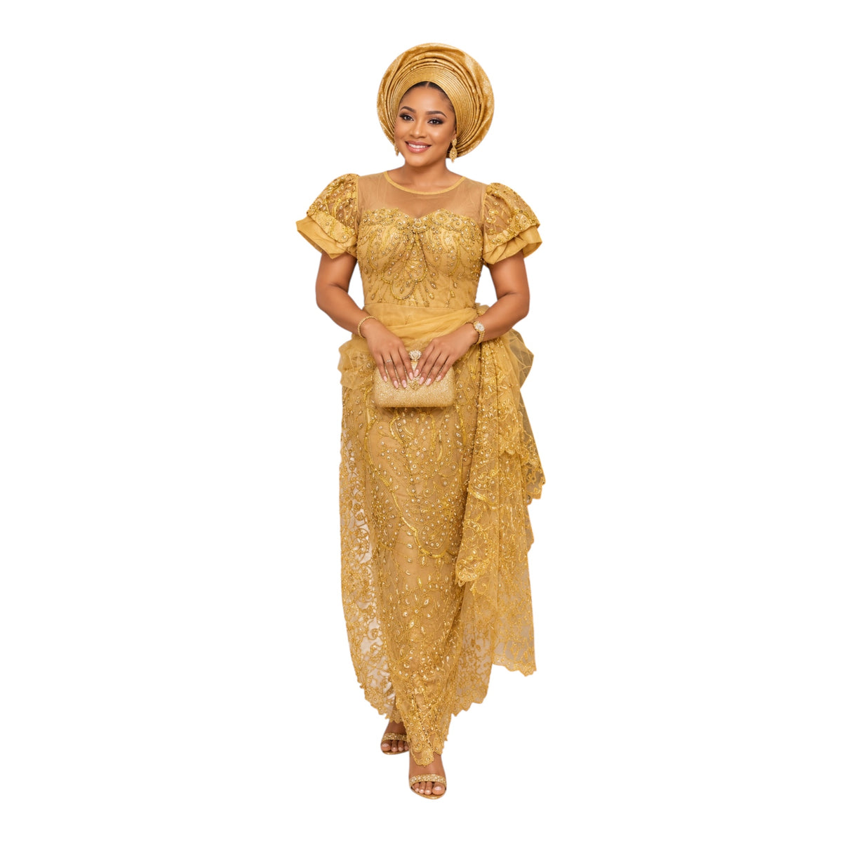 Crescenza Elegant Gown Made With George Fabric