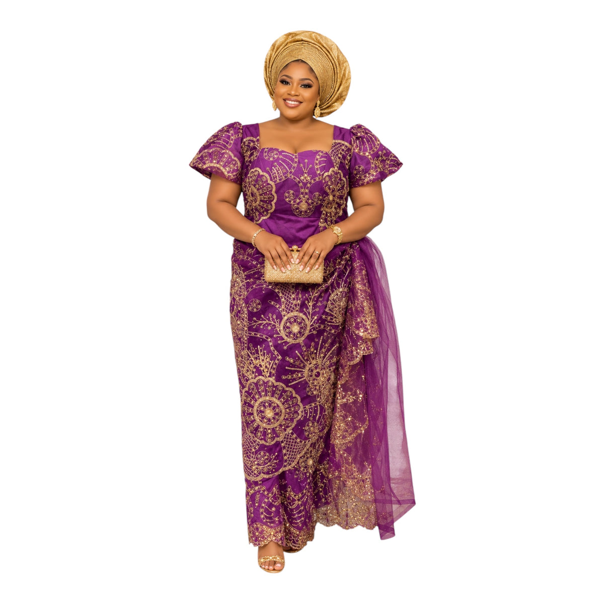 Crescenza Elegant Gown Made With George Fabric