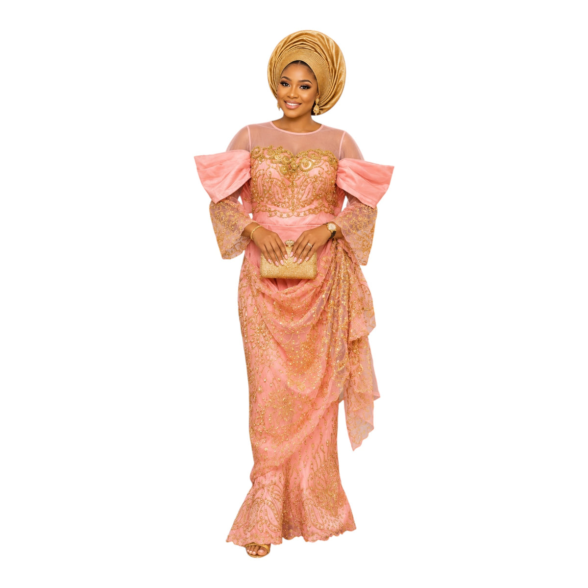 Crescenza Elegant Gown Made With George Fabric