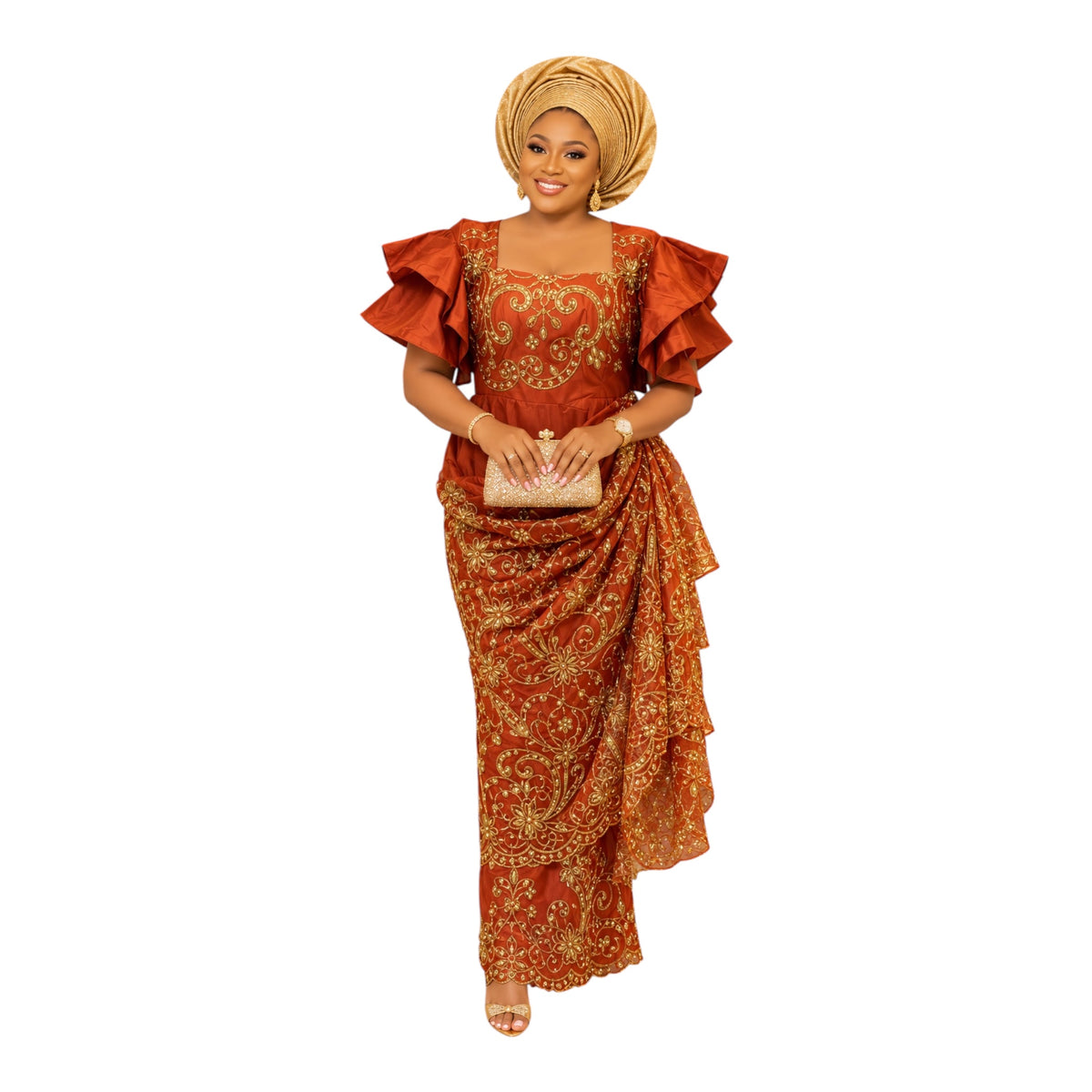 Crescenza Elegant Gown Made With George Fabric