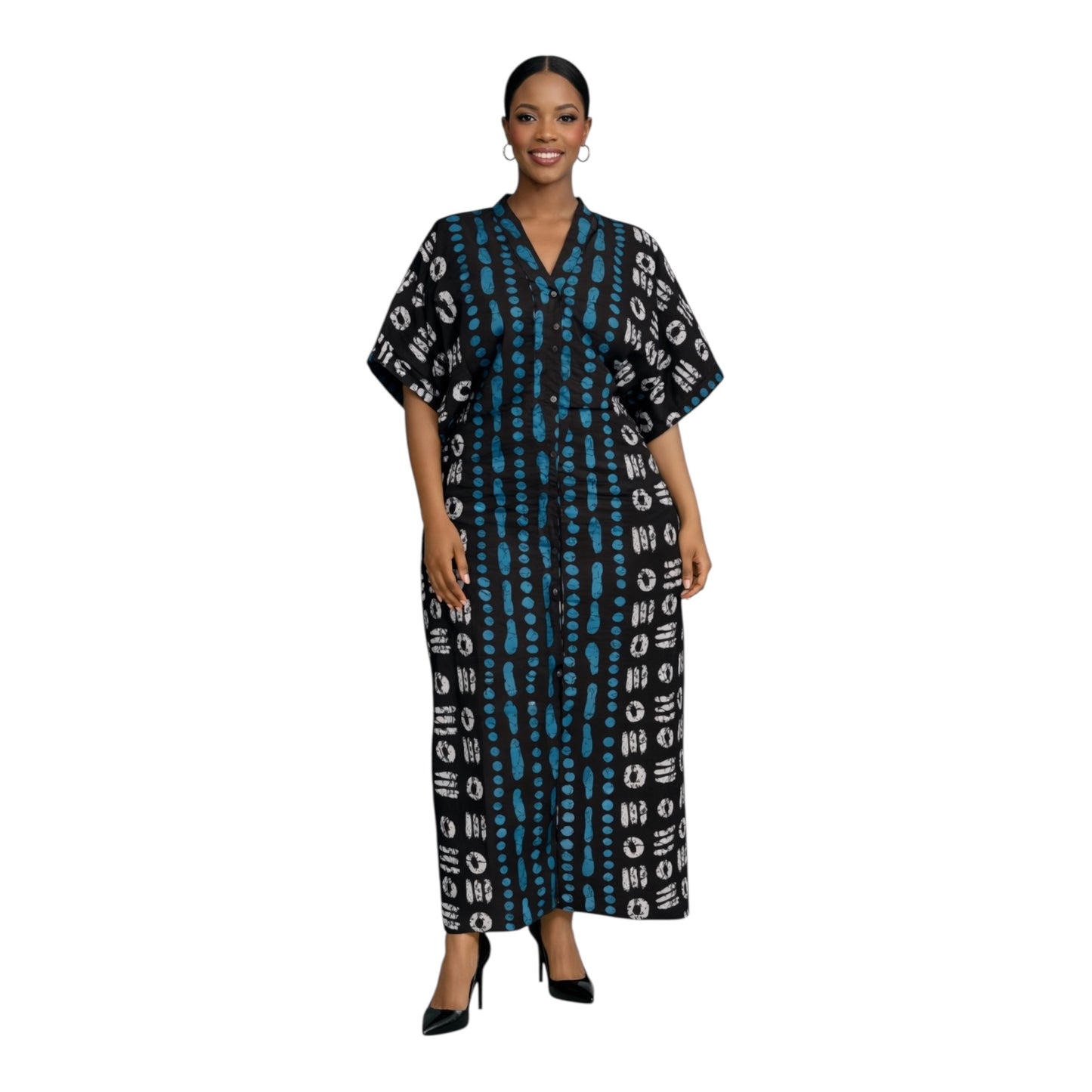 CRZ Elegant Ankara Kaftan Corset Long Dress