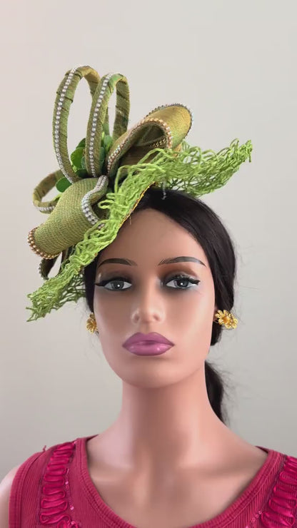 Olive Green Fascinator