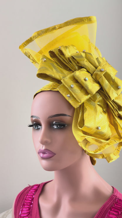 Bright Yellow Sego Auto Gele