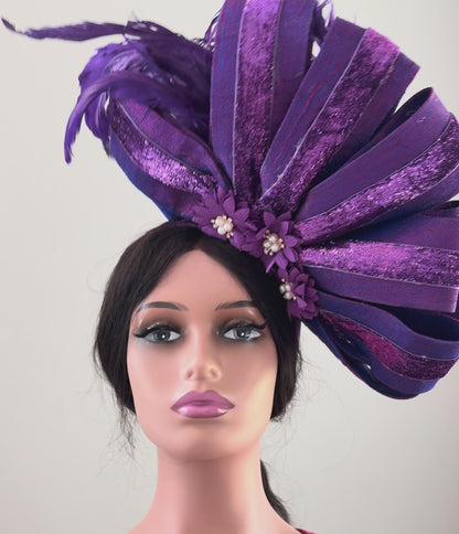Embellished Elegant Purple Fascinator