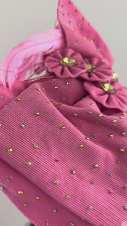 Light Pink Aso Oke Auto Gele